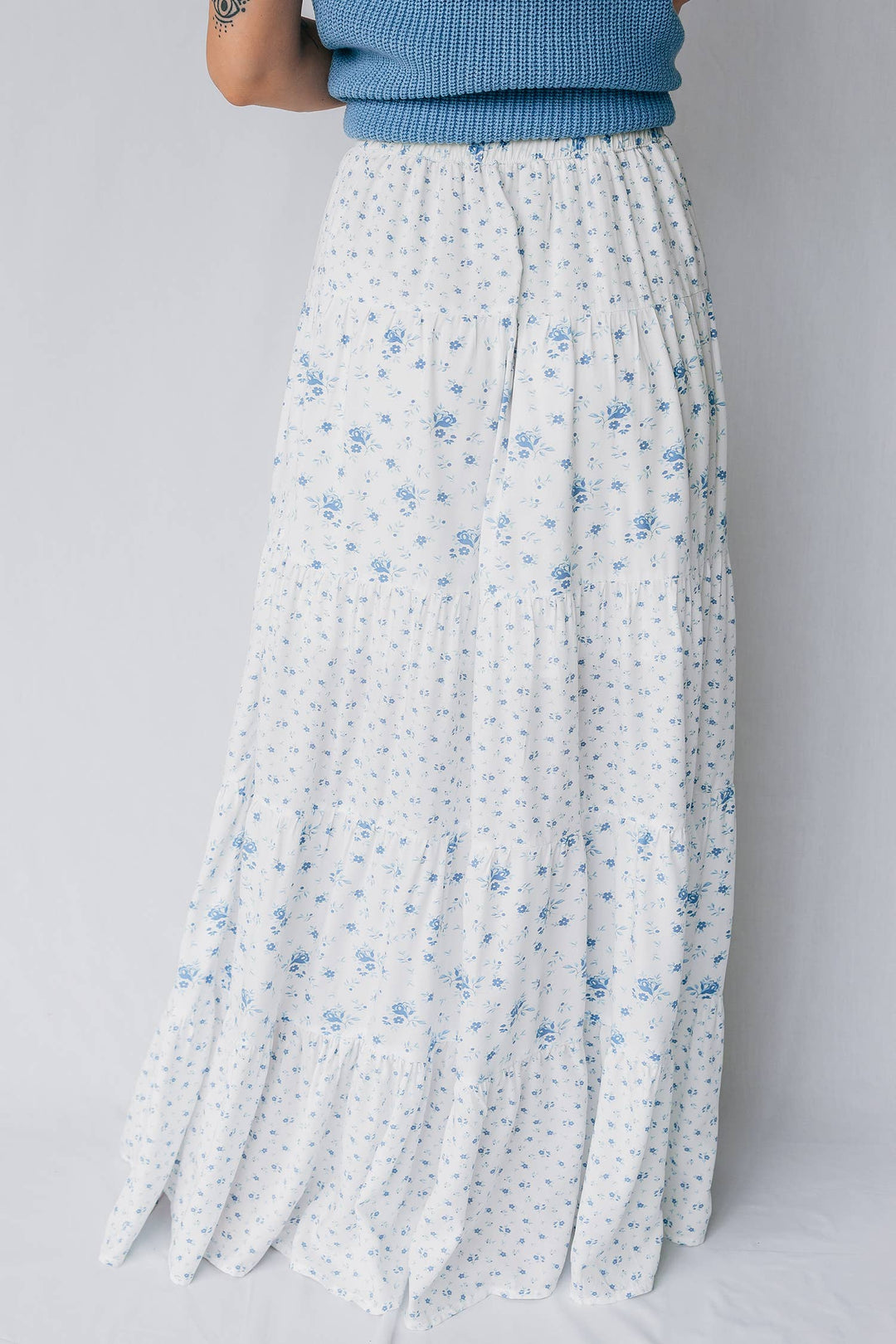LDC High Waist Tiny Floral Print Boho Maxi Skirt - Baycreek & Co