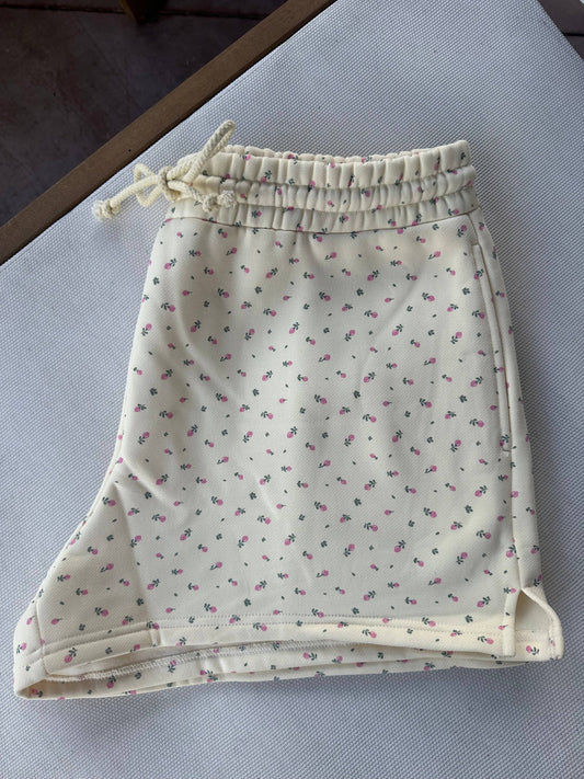 Cream Roses Shorts