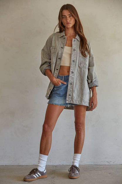 Woven Washed Denim Jacket