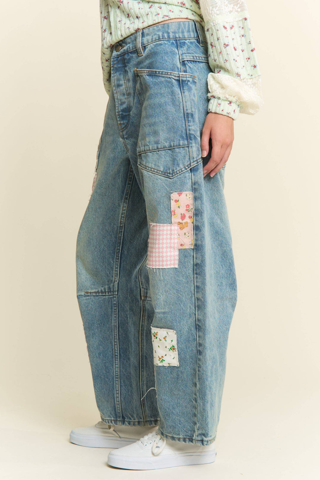 MINERAL WASHED PATCHWORK JEANS - Baycreek & Co