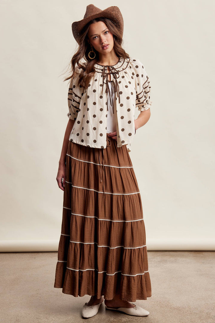 Polka Dot Ruffle Blouse