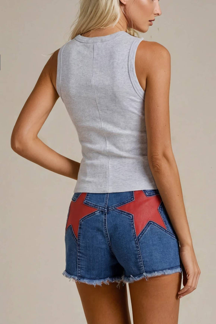 BESTSELLER RESTOCK STAR CUT OUT DENIM SHORTS W2328PIAA - Baycreek & Co