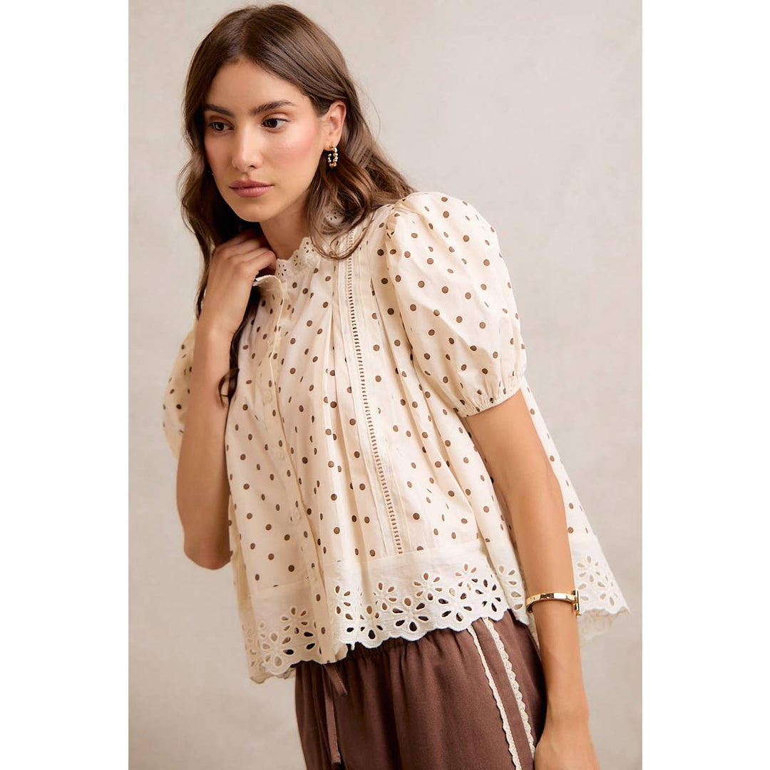 PRESALE Polka Dot Lace Blouse