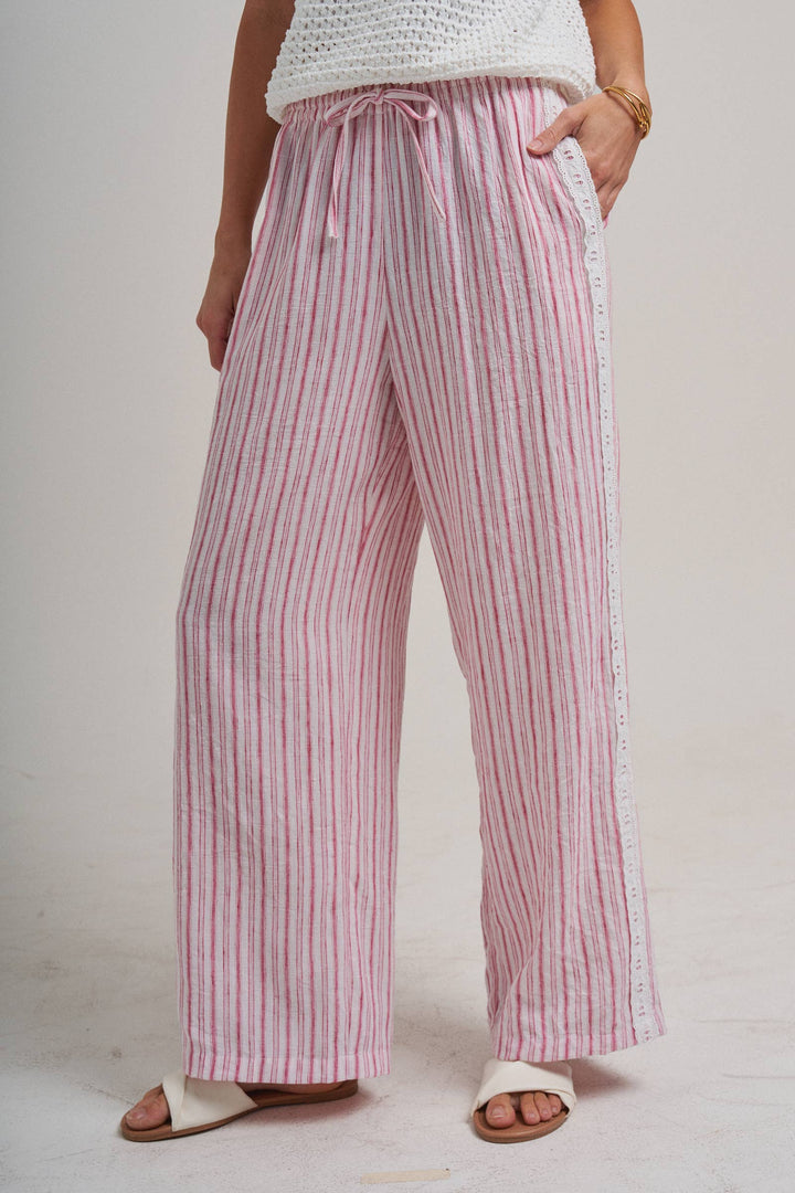 Pink Lace & Linen Bottoms