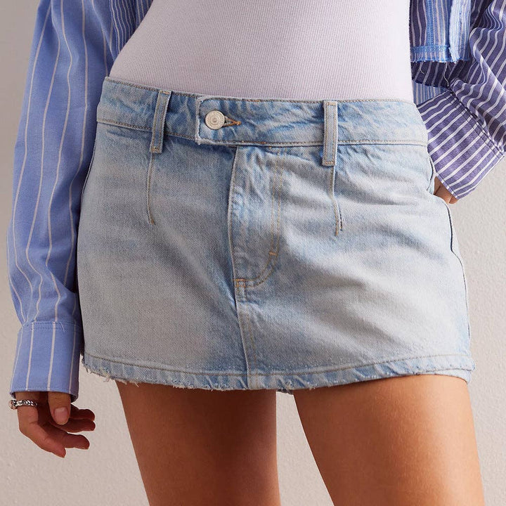Multi-Color Casual Pocket Denim Mini Skirt DP25B651 - Baycreek & Co