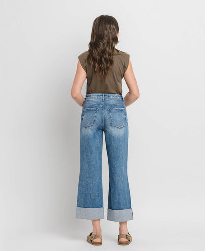 High Rise Cuffed Jeans