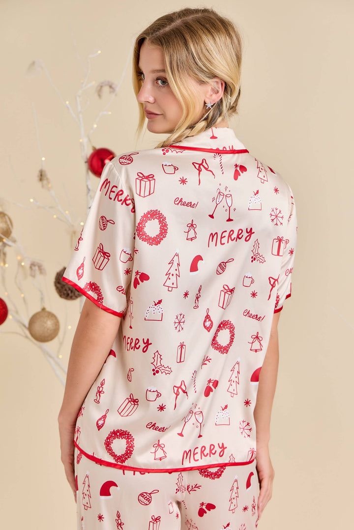 Cheerful Holiday Pajama Set