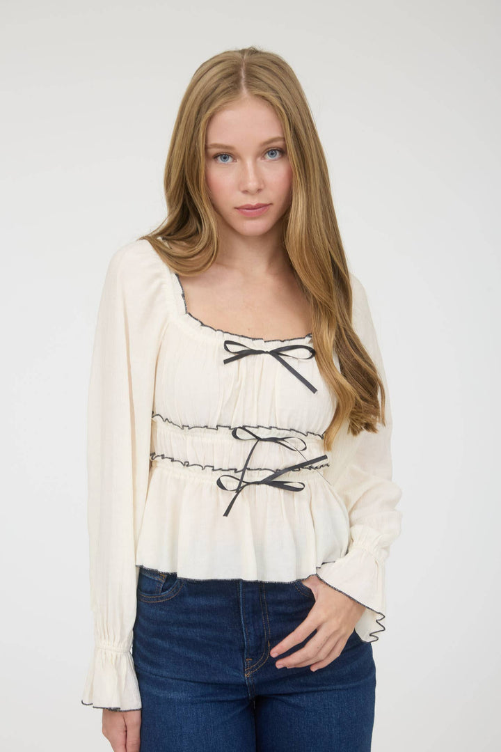 Lila Bow Blouse