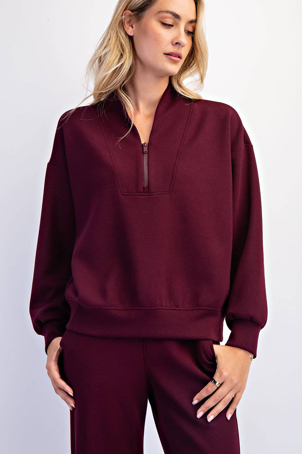 Scuba Wine Half Zip Jacket