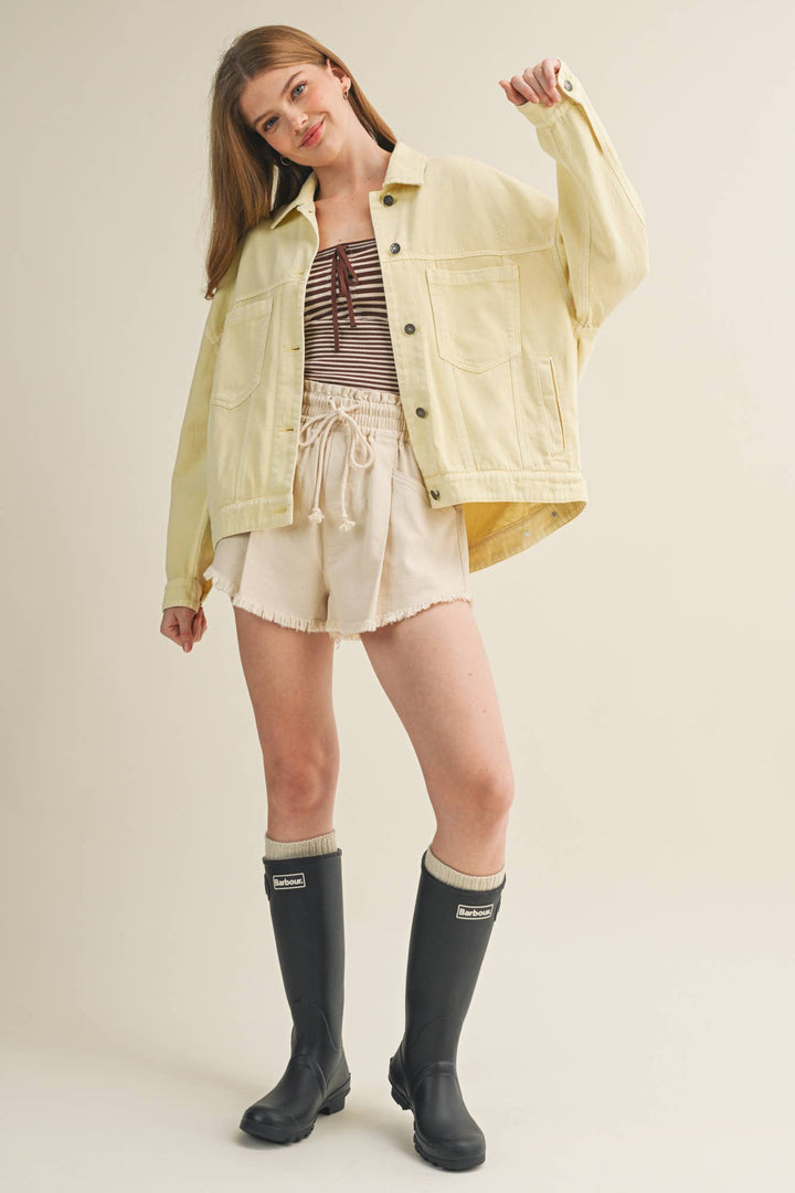 Frayed Hem Rope Shorts - Baycreek & Co
