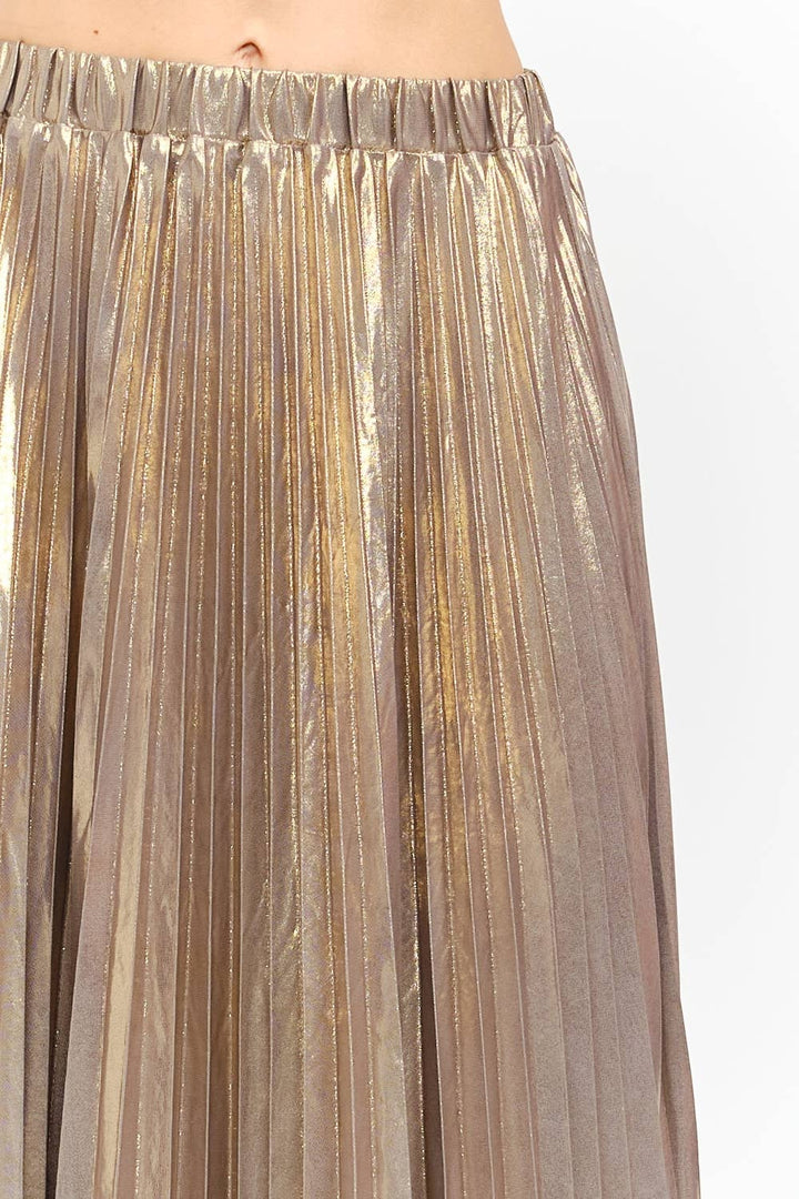 Gunmetal Pleated Skirt