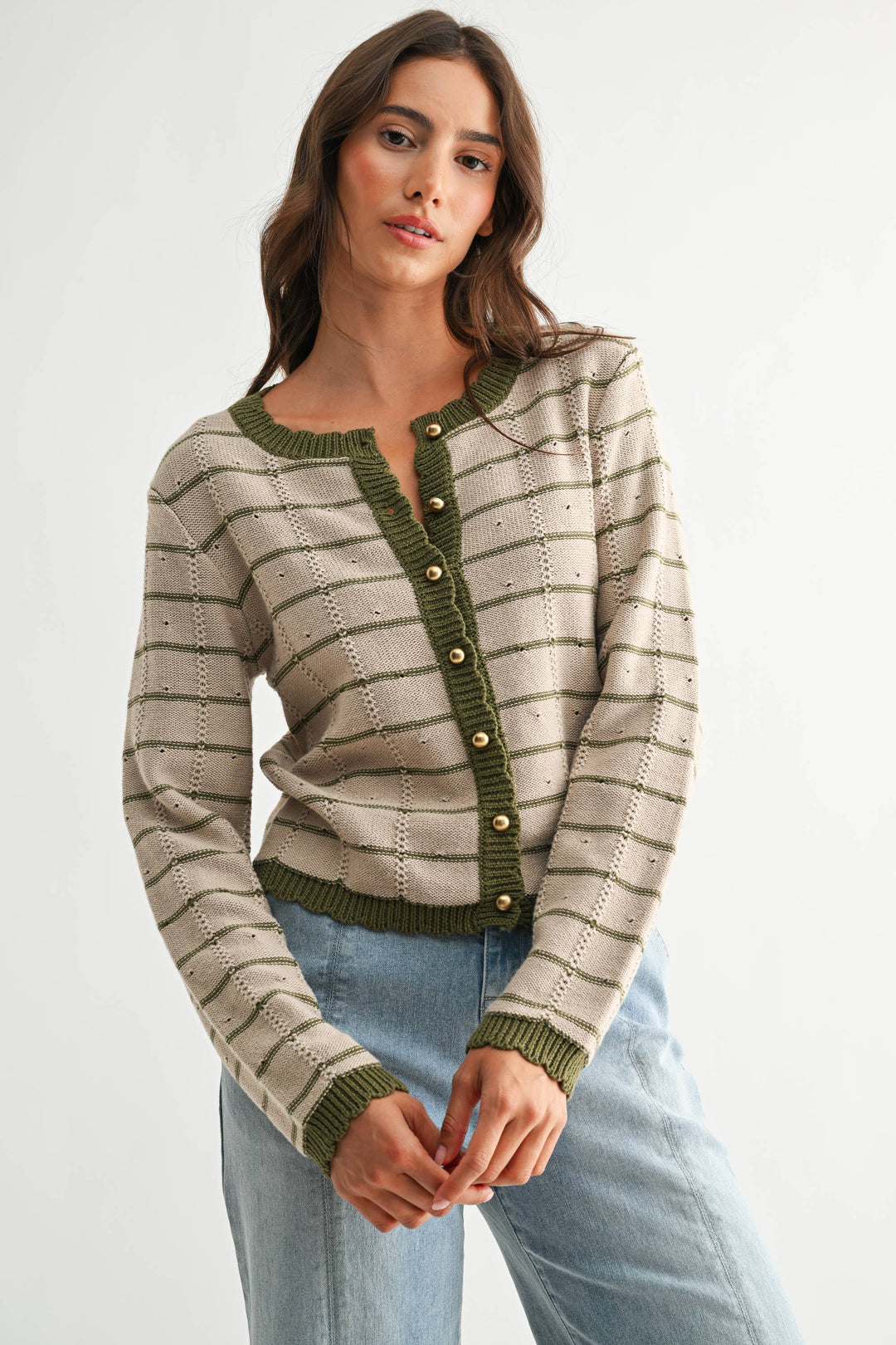 Olive Button Cardigan - Baycreek & Co