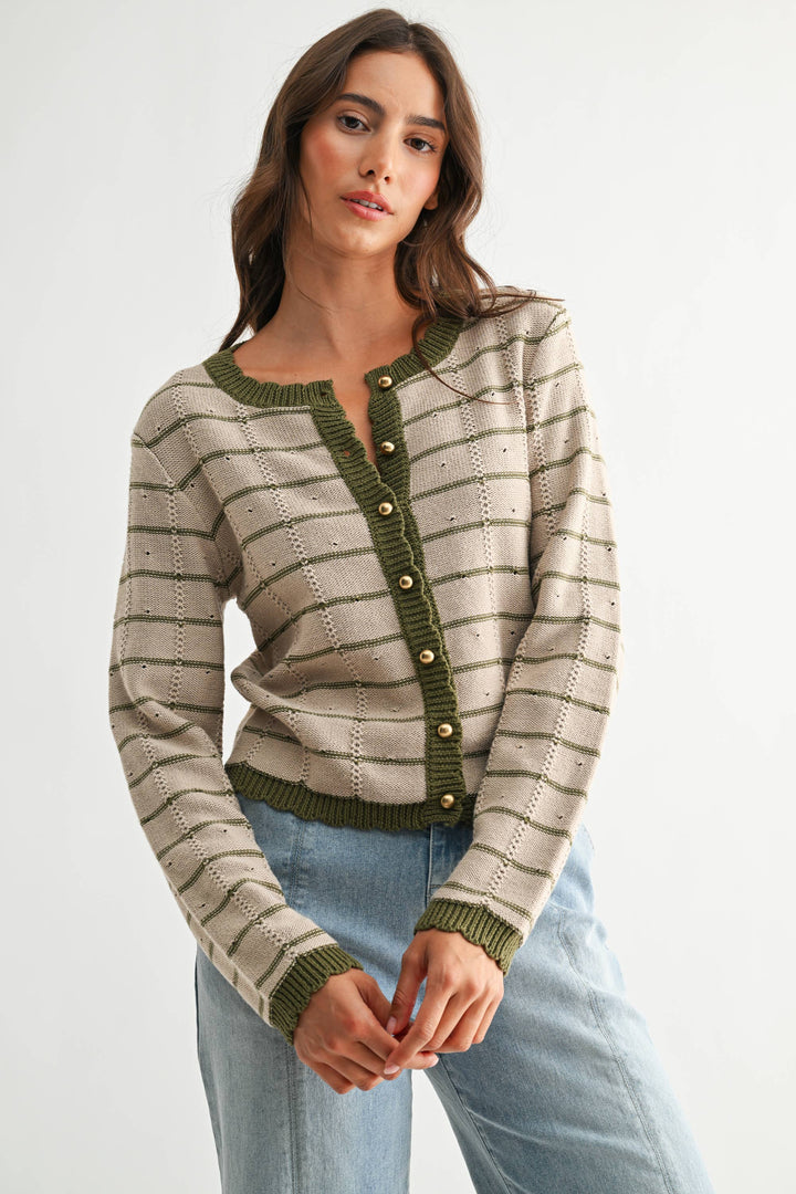 Olive Button Cardigan - Baycreek & Co