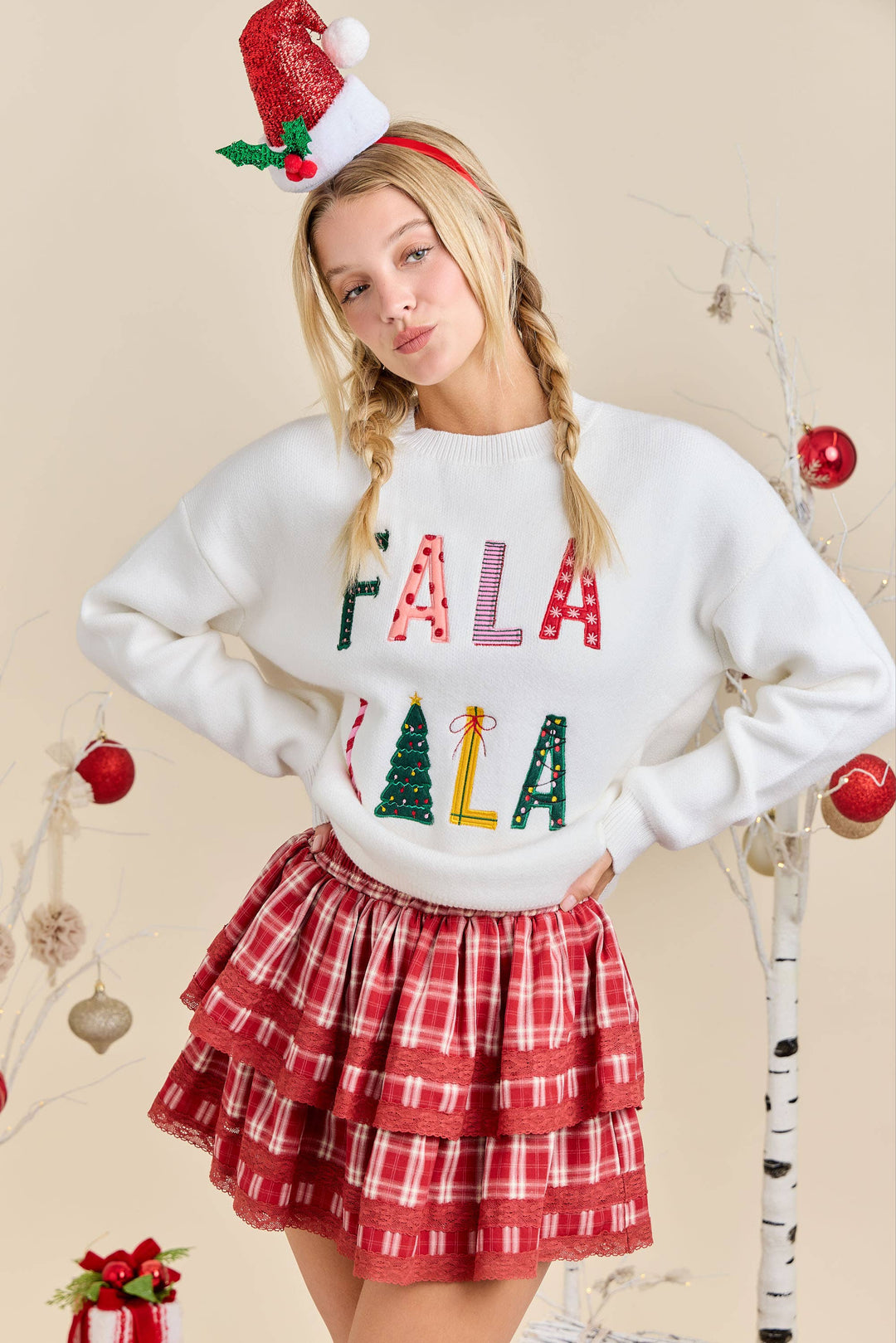 Merry Plaid Tiered Skort