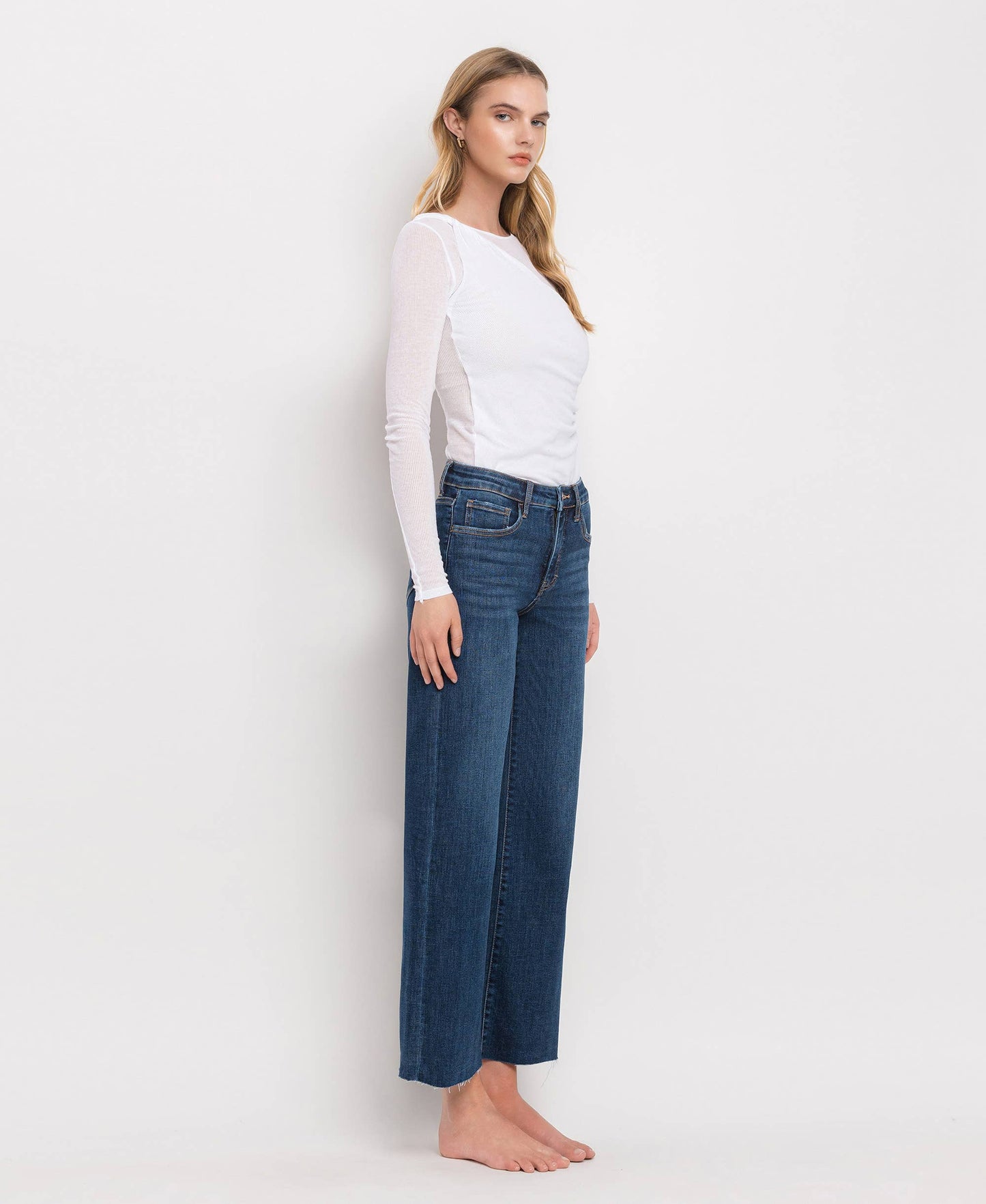 Mid Rise Wide Leg Jeans