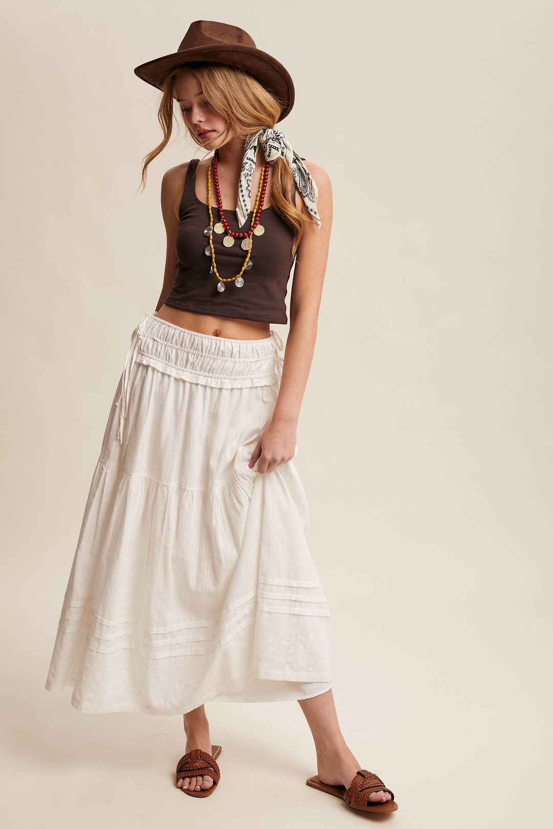 Textured Cotton Maxi Skirt - Baycreek & Co