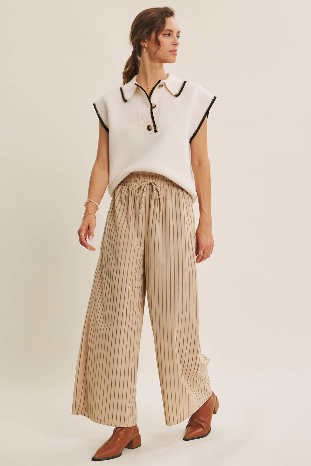 ENDLESSLY WEARABLE STRIPED CORDUROY COMFY WIDE-LEG PANTS - Baycreek & Co
