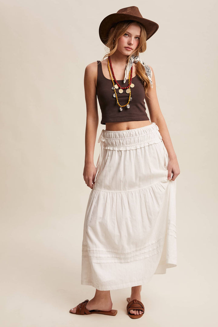 Textured Cotton Maxi Skirt - Baycreek & Co
