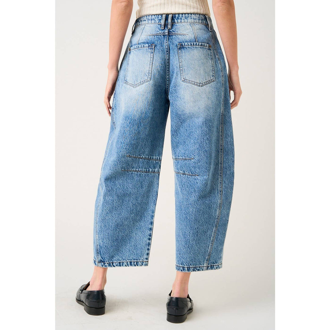 PATCHWORK BARREL JEANS - Baycreek & Co