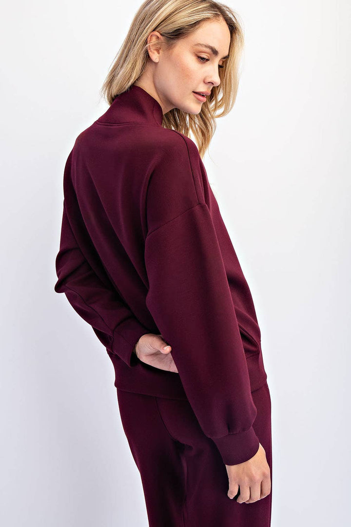 Scuba Wine Half Zip Jacket