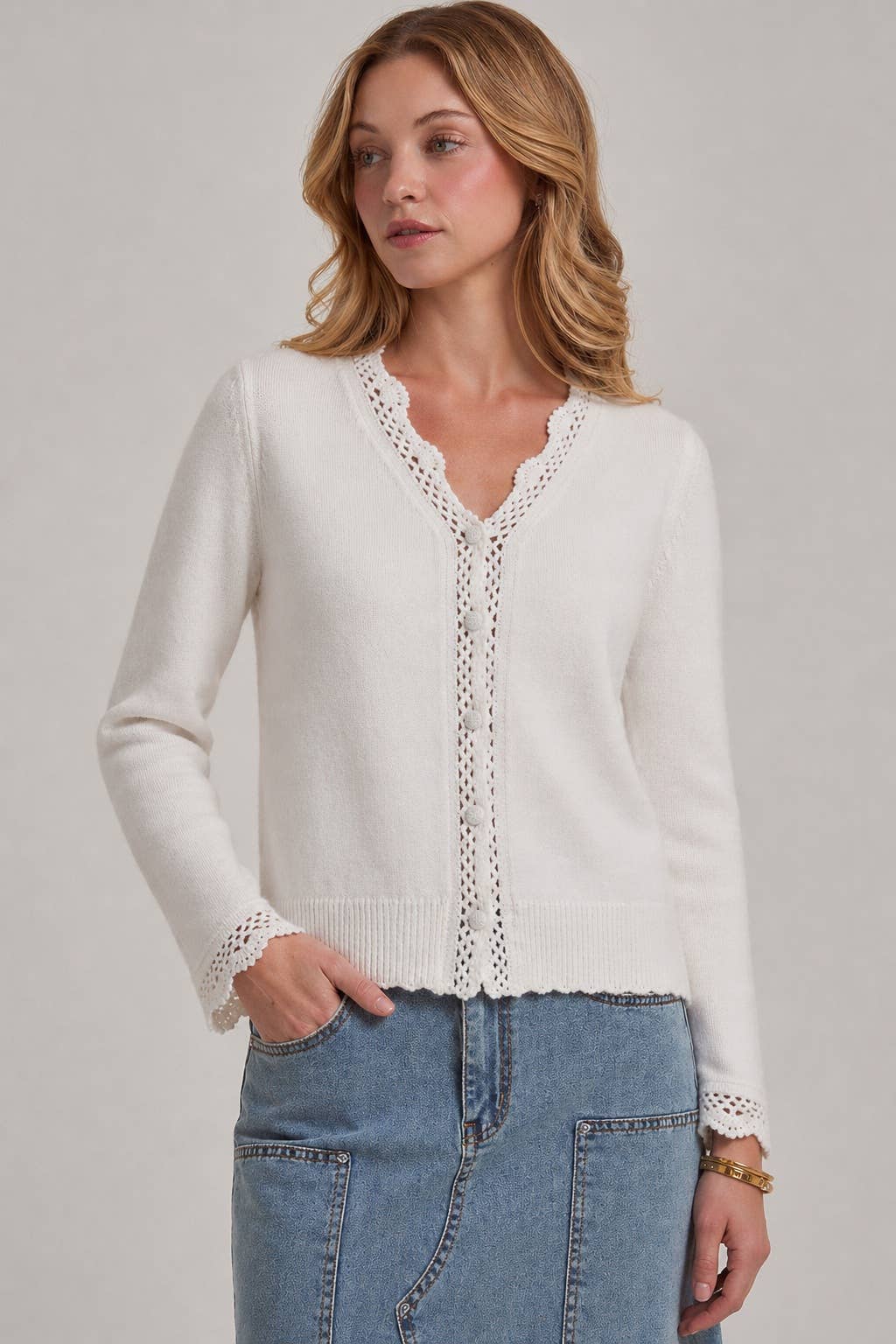 Lace Trim Cardigan