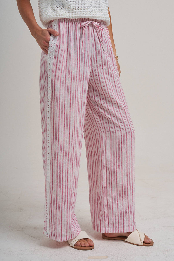 Pink Lace & Linen Bottoms