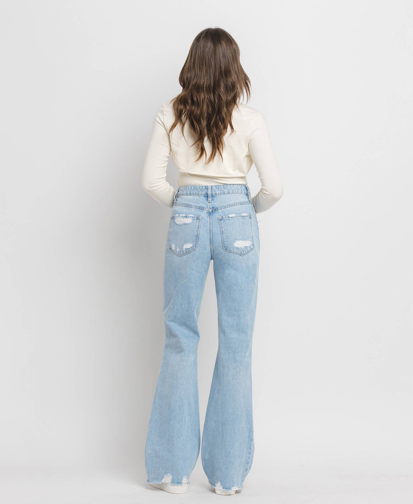 90'S Vintage Super High Rise Flare Jeans