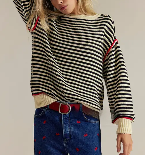 Striped Crewneck Sweater - Baycreek & Co
