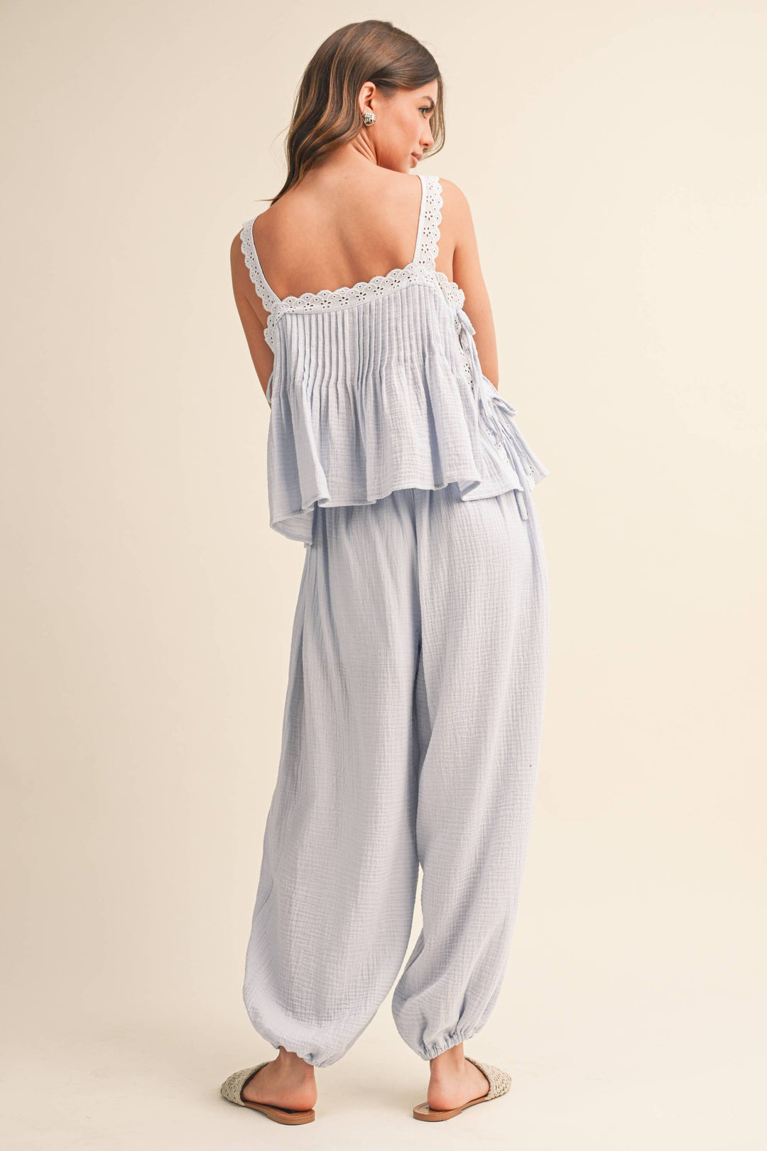 IST6468 TOP EDGE CONTRAST STRAPLESS TOP AND PANTS - Baycreek & Co