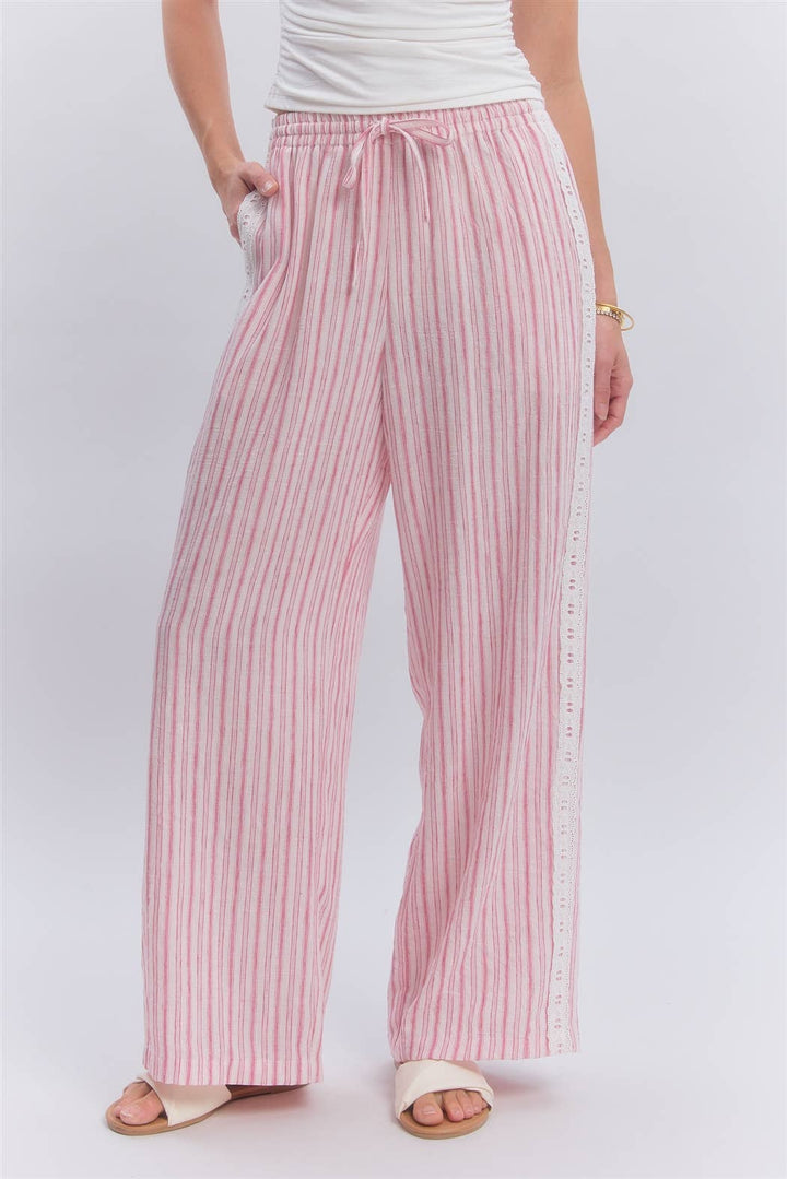 Pink Lace & Linen Bottoms