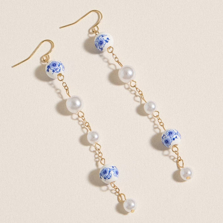 Blue Pearl Drop Earrings