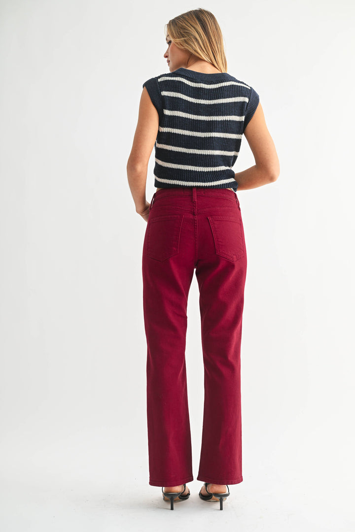 Cherry Slim Cropped Bootcut