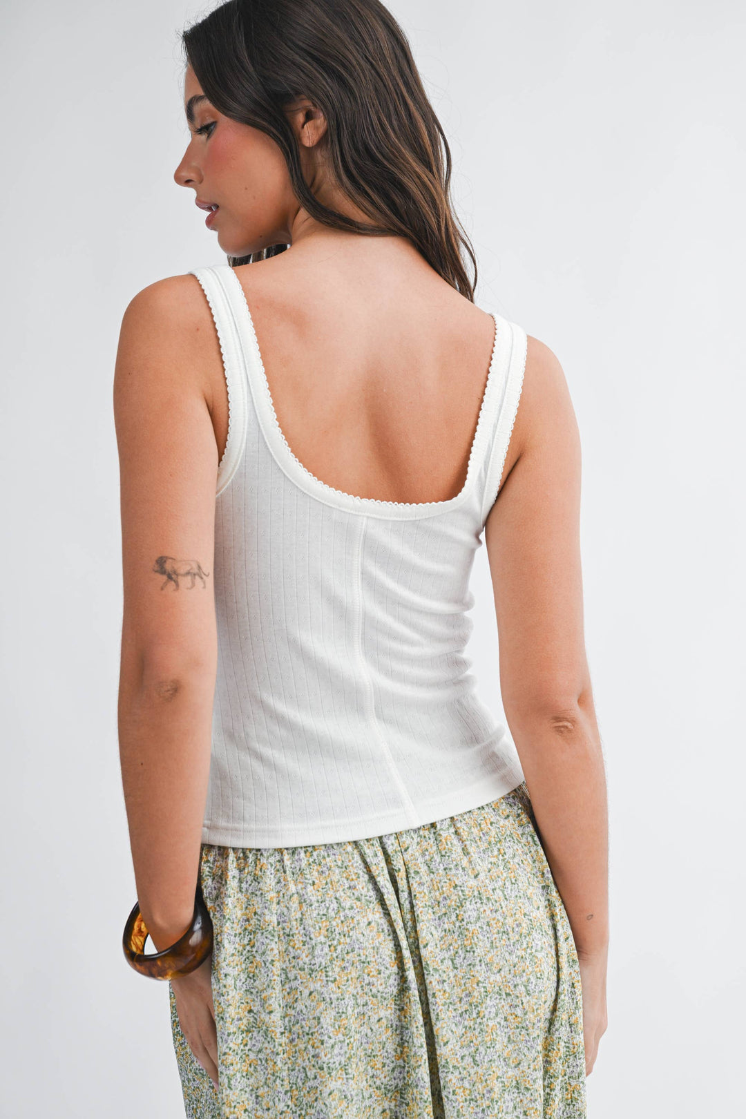 Alina White Lace Tank - Baycreek & Co
