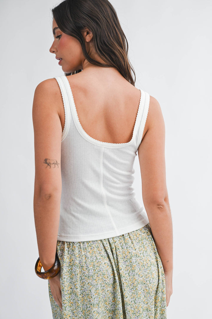 Alina White Lace Tank - Baycreek & Co