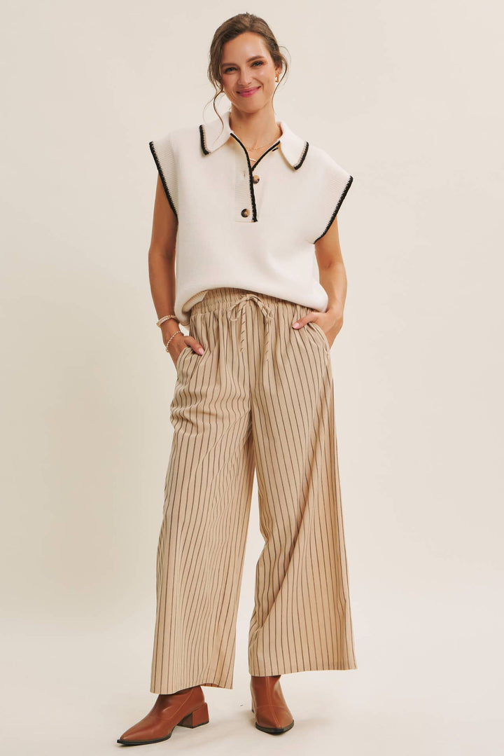 ENDLESSLY WEARABLE STRIPED CORDUROY COMFY WIDE-LEG PANTS - Baycreek & Co