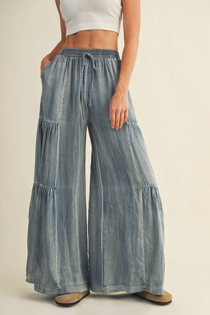 Wide Leg Ruffle Pants - Baycreek & Co