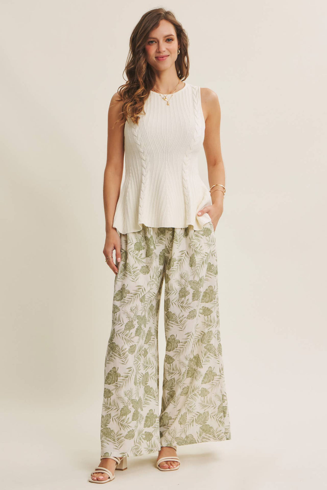 Tropical Wide Leg Pants - Baycreek & Co