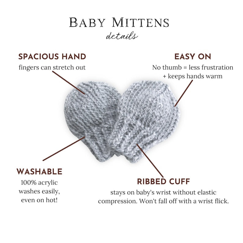 Newborn Knit Baby Mittens